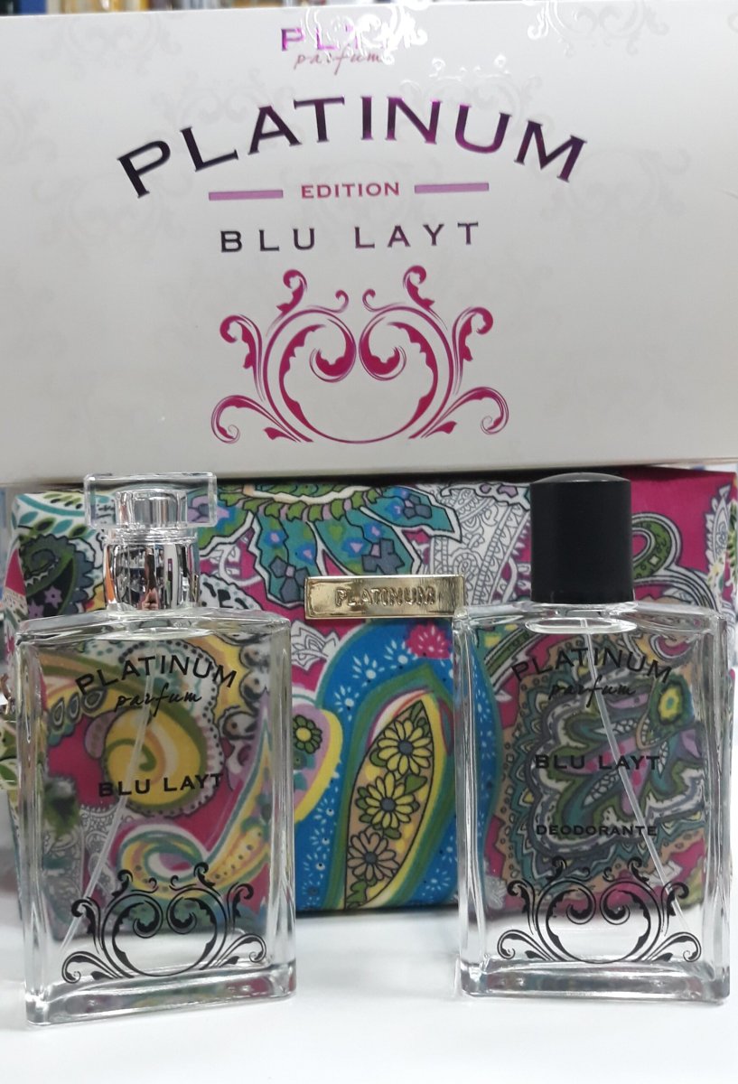 PLATINUM PARFUM CONFEZIONE REGALO BLU LAYT PROFUMO 100ML+DEODORANTE VETRO 100ML SPRAY+POCHETTE