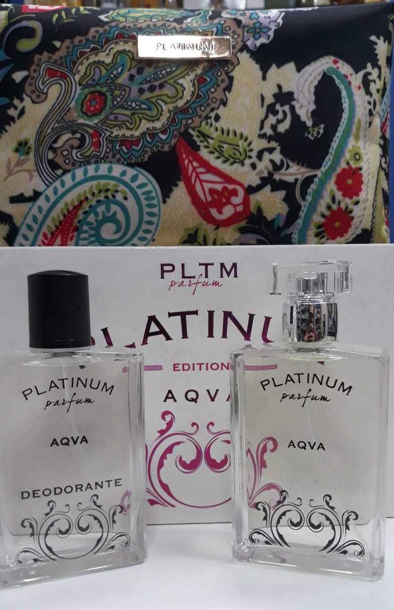 PLATINUM PARFUM AQVA CONFEZIONE REGALO PROFUMO 100 ML+DEODORANTE VETRO SPRAY 100ML+POCHETTE